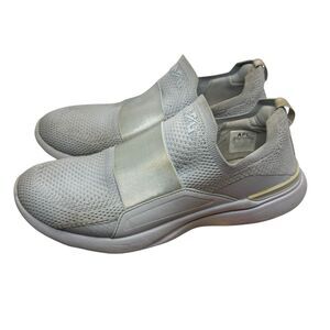 APL Techloom Bliss Sneaker Shoes Women's Sz 7.5 Silver/Lt. Gray Slip-On Run Walk